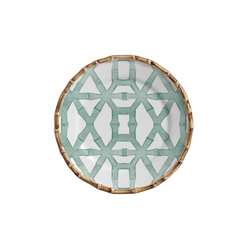 PRATO SOBREMESA BAMBOO PRINT CELADON - Linha Bamboo Print - 