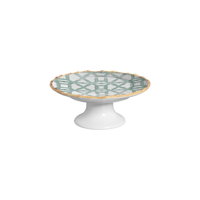 PRATO BOLO BAMBOO PRINT CELADON C/ PE - Linha Bamboo Print - 