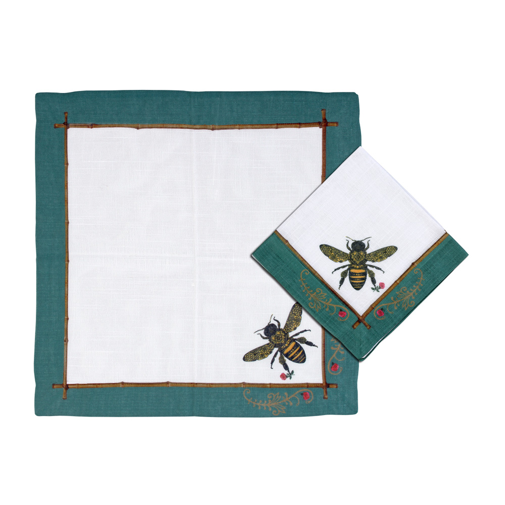 GUARDANAPO ABEILLES VERDE - Linha Abeilles - 