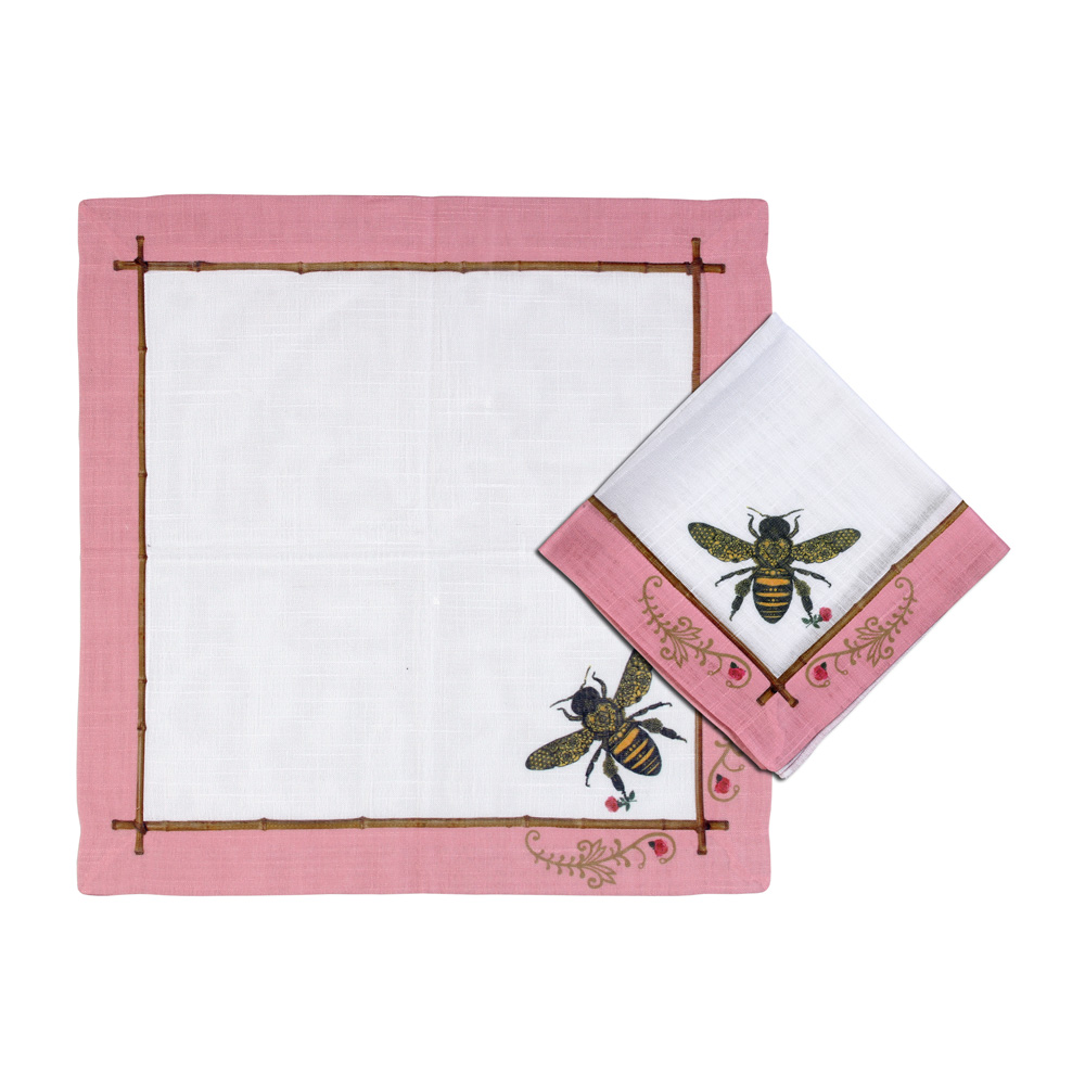 GUARDANAPO ABEILLES ROSA - Linha Abeilles - 