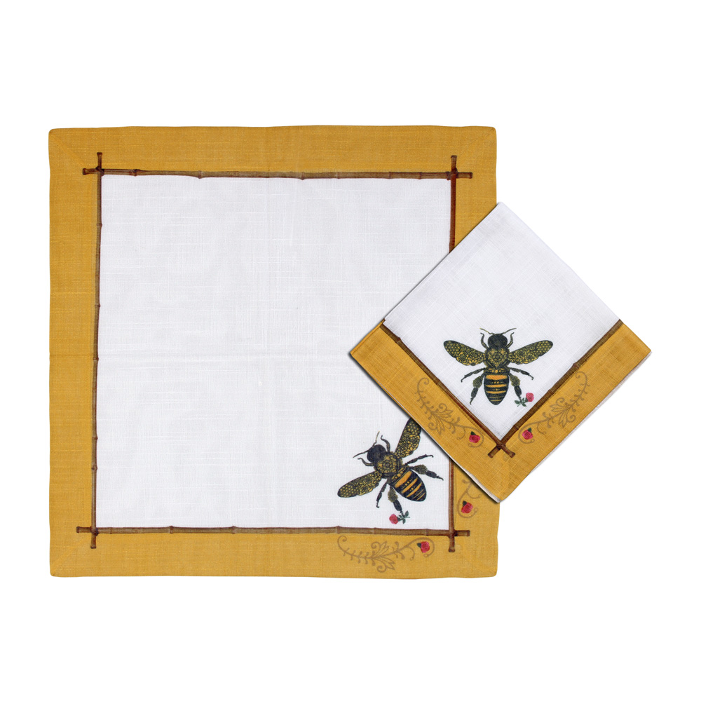 GUARDANAPO ABEILLES AMARELO - Linha Abeilles - 