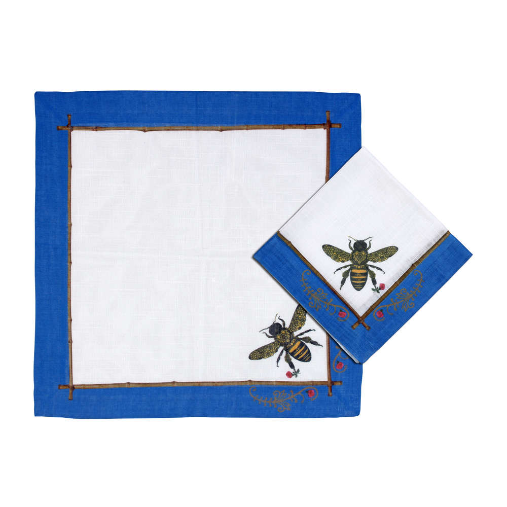 GUARDANAPO ABEILLES AZUL -  Guardanapo - 