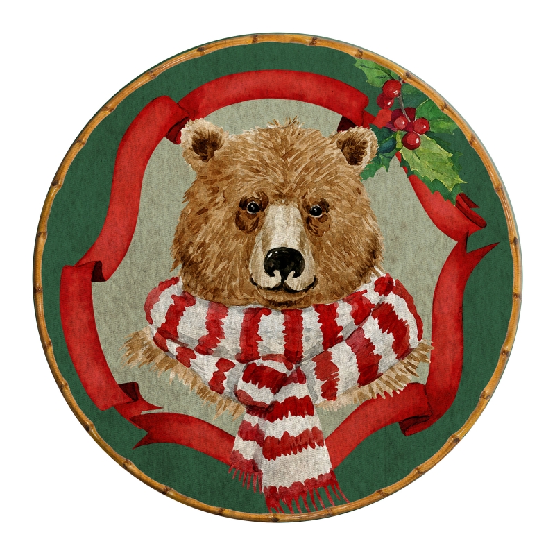 CONJ. CAPINHA JG AMERICANO CHRISTMAS BEARS - URSO -  Jogo americano - 