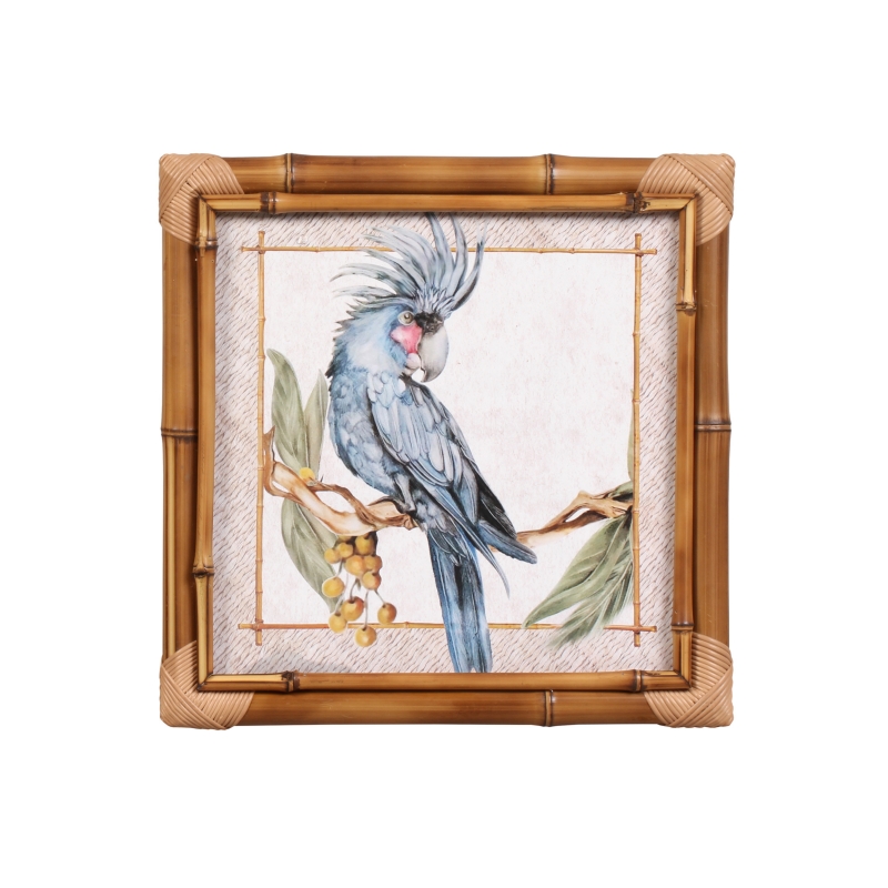 QUADRO BAMBU TROPICAL BIRDS CACATUA AZUL -  Quadros - 