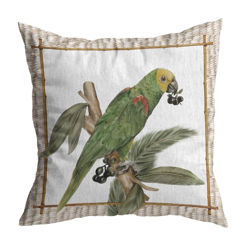 ALMOFADA TROPICAL BIRDS PAPAGAIO - Linha Tropical Birds - 