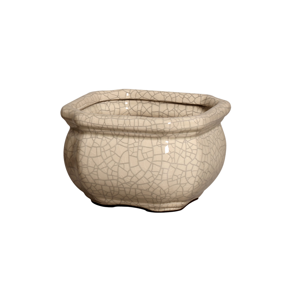 CACHEPOT QUADRADO M BEGE -  Cachepot - 