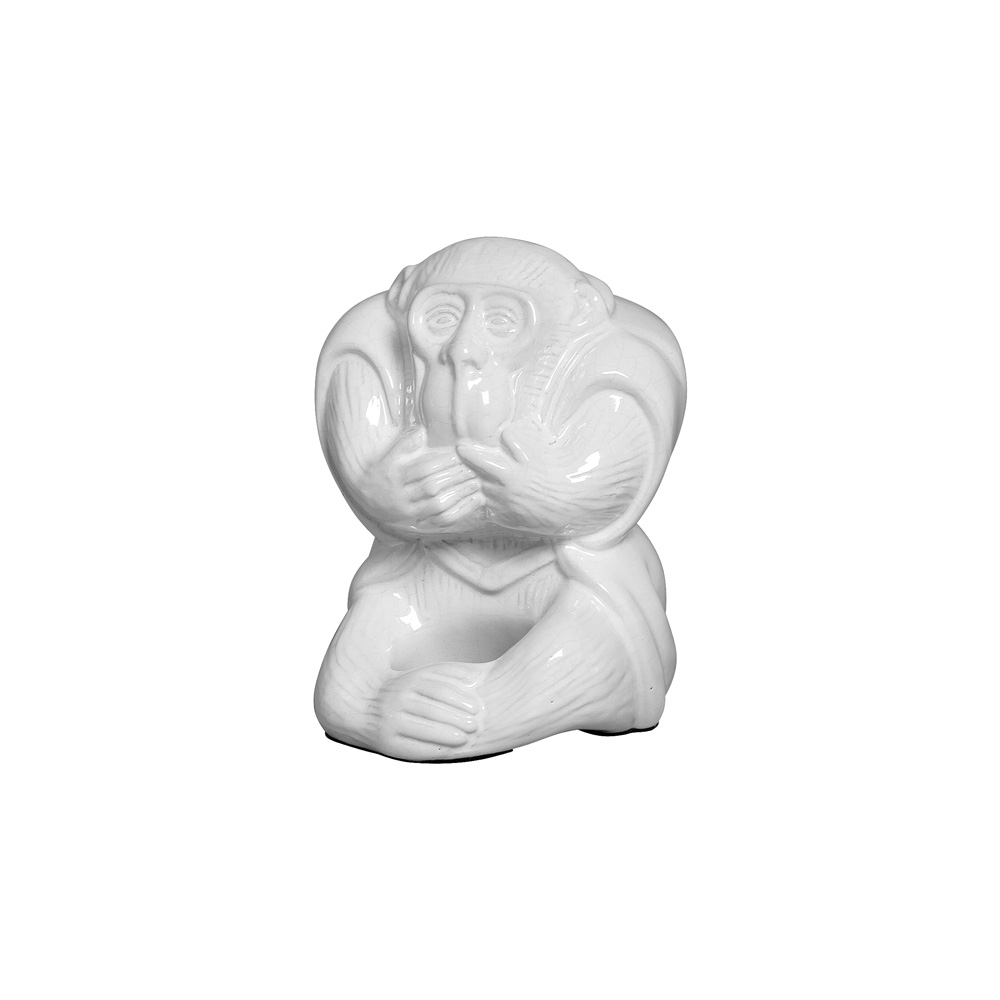 MACACO MUDO 1 BRANCO -  Objetos para Decoração em cerâmica - 