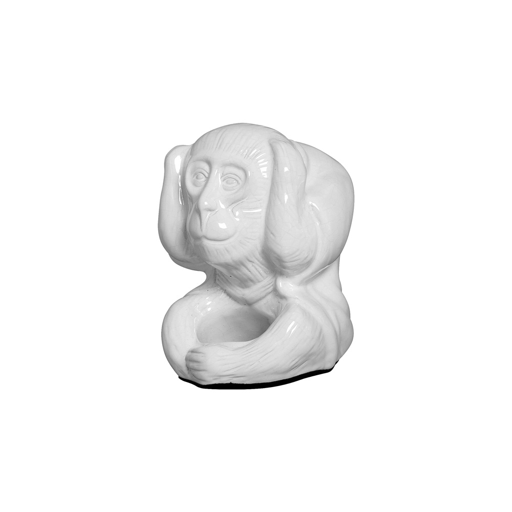 MACACO SURDO 2 BRANCO -  Objetos para Decoração em cerâmica - 