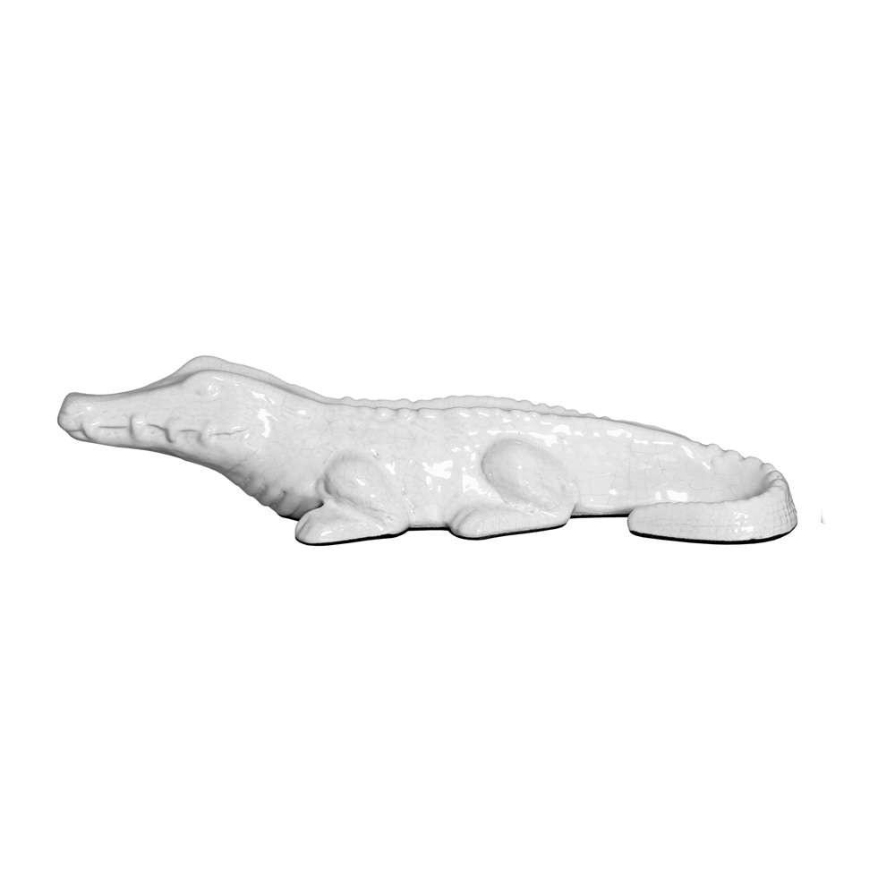 JACARE INTEIRO BRANCO -  Objetos para Decoração em cerâmica - 