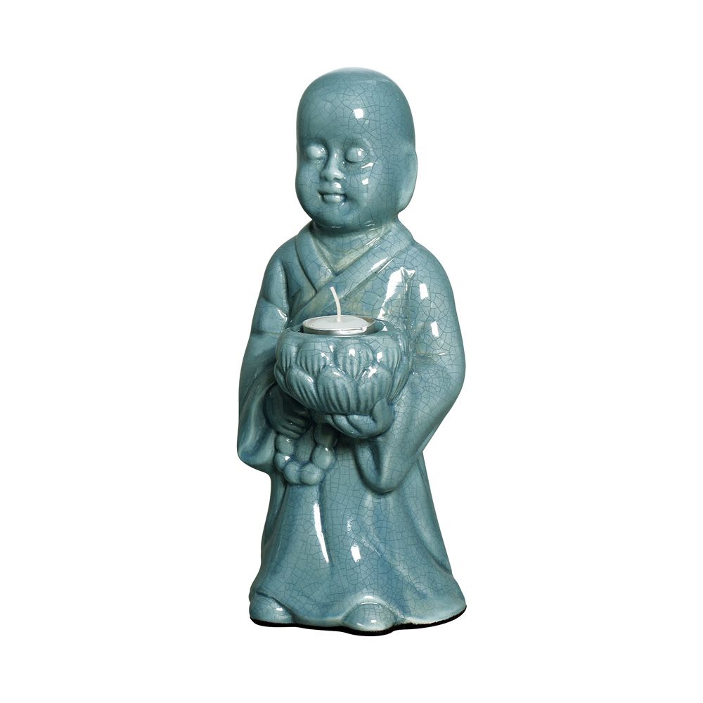 BUDA COM POTE AZUL JEANS -  Objetos para Decoração em cerâmica - 