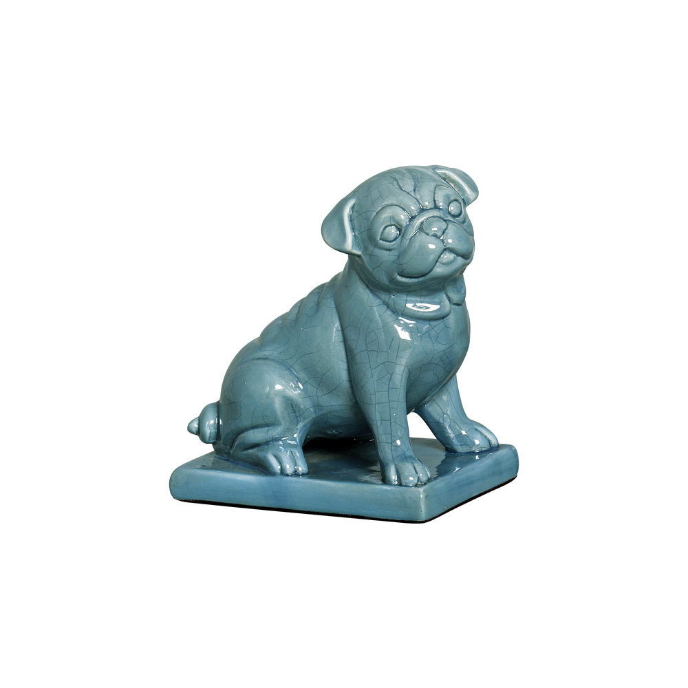 CACHORRO SENTADO AZUL JEANS -  Objetos para Decoração em cerâmica - 