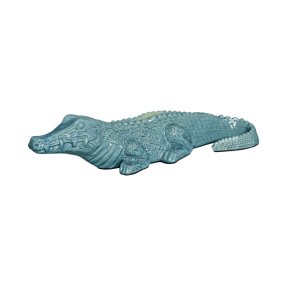 JACARE INTEIRO AZUL JEANS -  Objetos para Decoração em cerâmica - 
