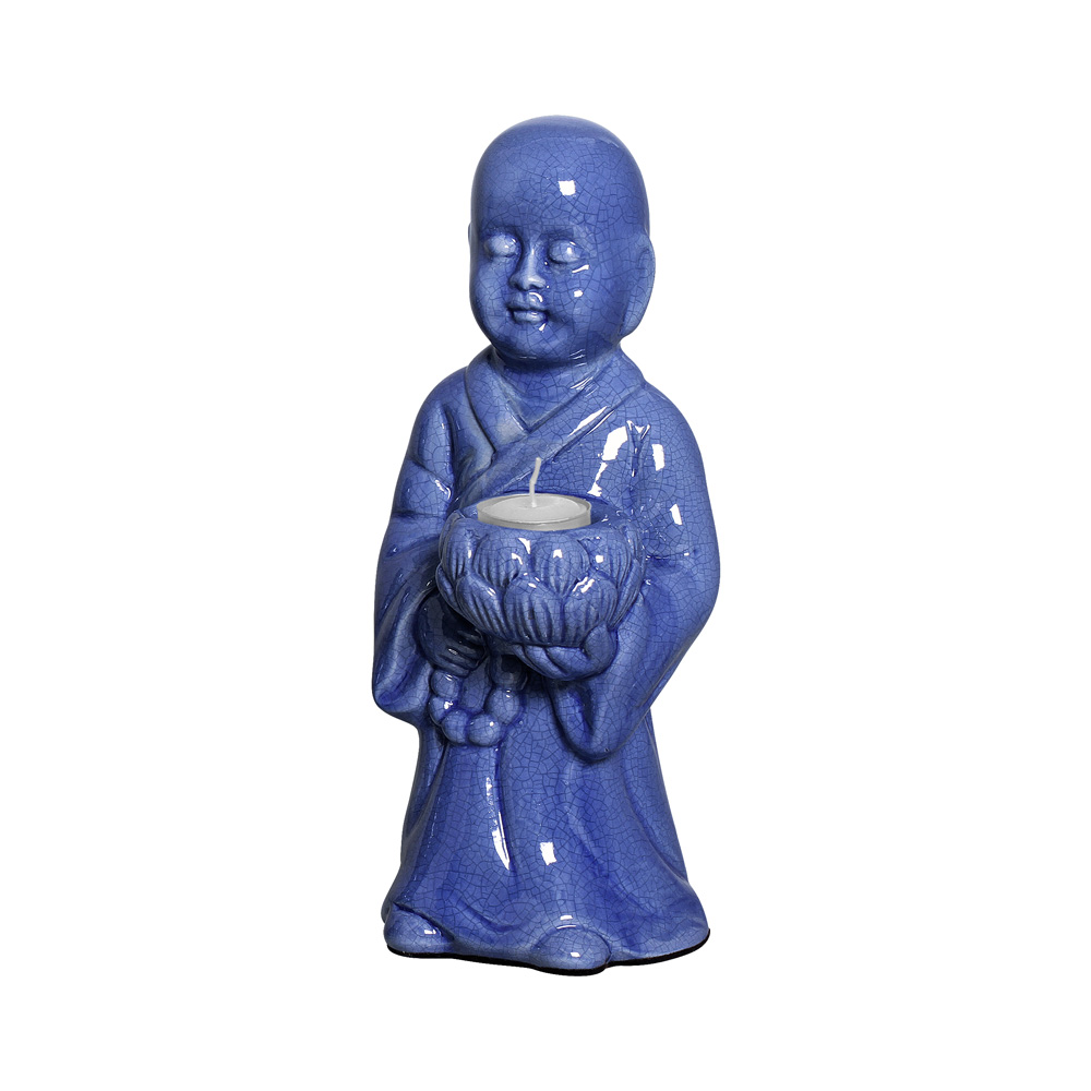 BUDA C/ POTE AZUL NOVO -  Objetos para Decoração em cerâmica - 