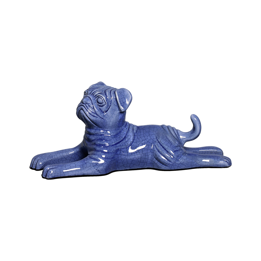 CACHORRO DEITADO AZUL NOVO -  Objetos para Decoração em cerâmica - 