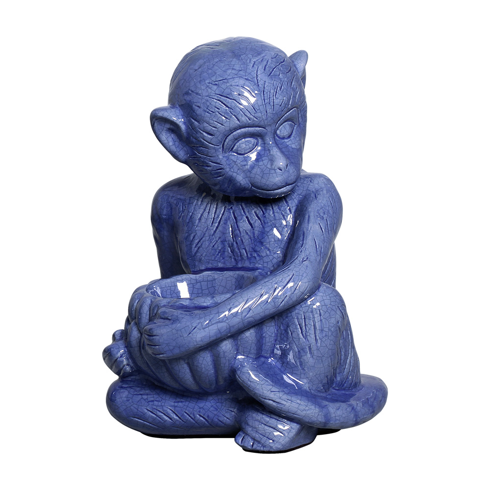 MACACO GG AZUL NOVO -  Objetos para Decoração em cerâmica - 