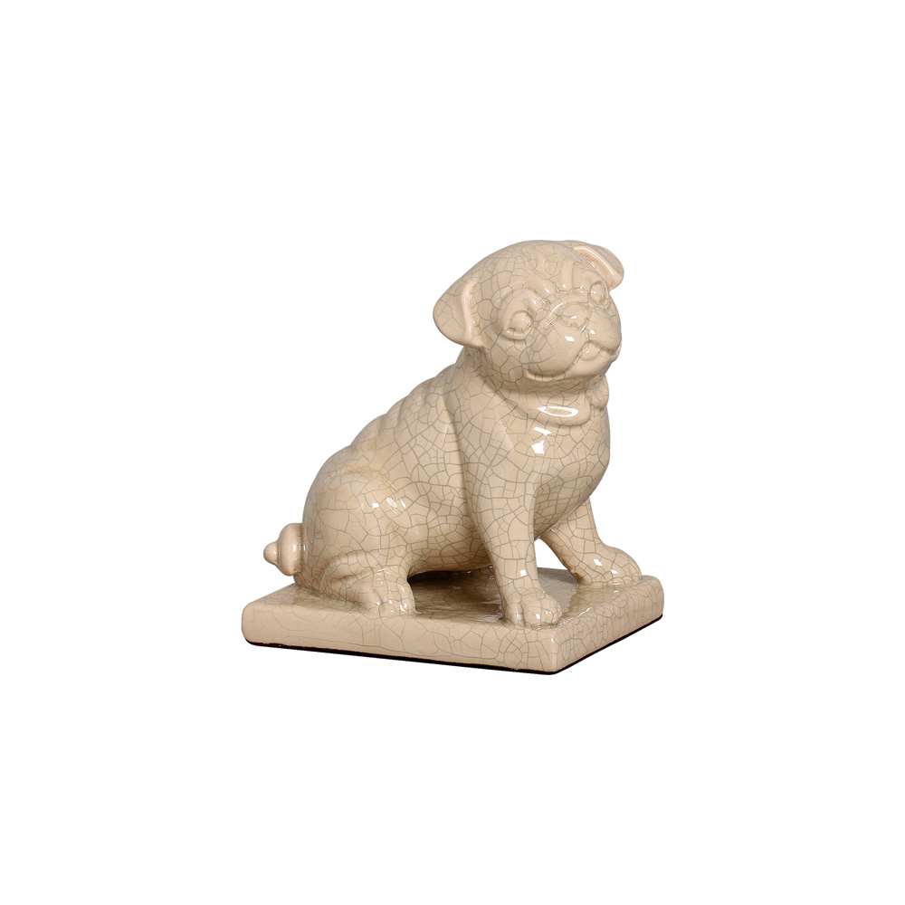 CACHORRO SENTADO BEGE -  Objetos para Decoração em cerâmica - 