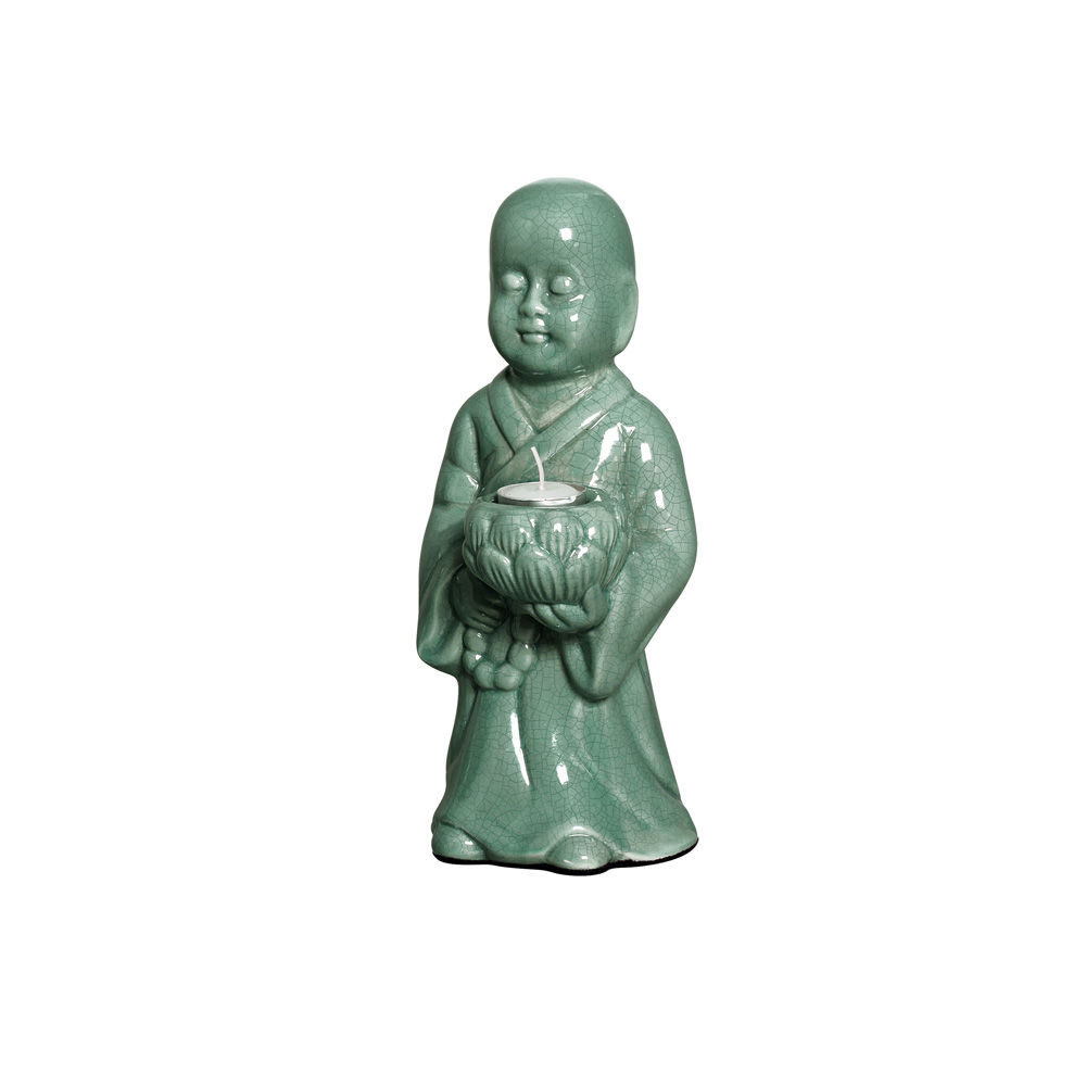 BUDA EM PE VERDE FOLHA -  Objetos para Decoração em cerâmica - 