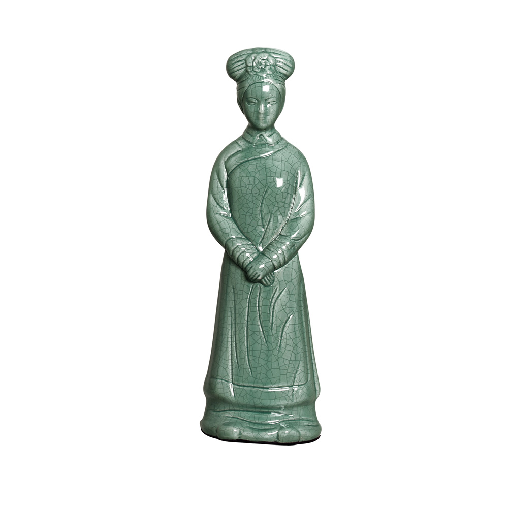 CHINES MULHER VERDE FOLHA -  Objetos para Decoração em cerâmica - 