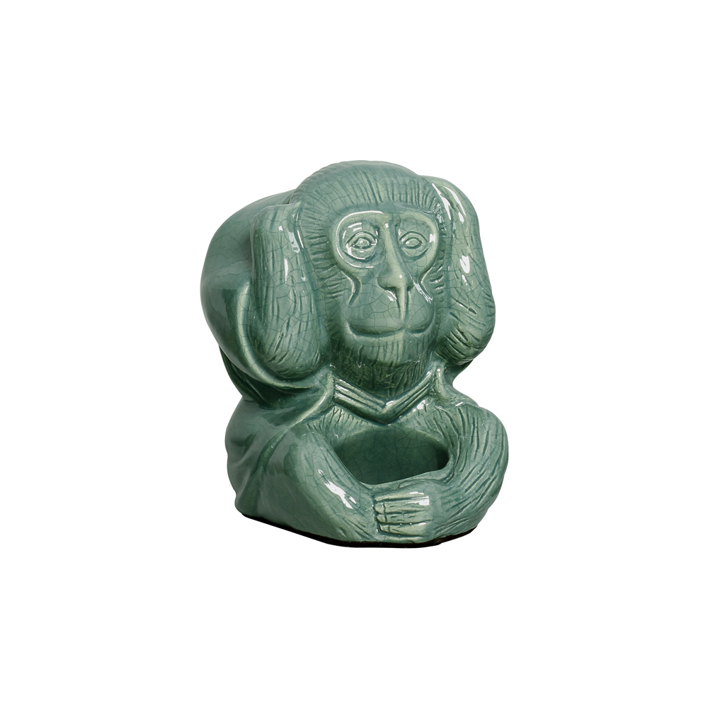 MACACO SURDO 2 VDE ESCURO -  Objetos para Decoração em cerâmica - 