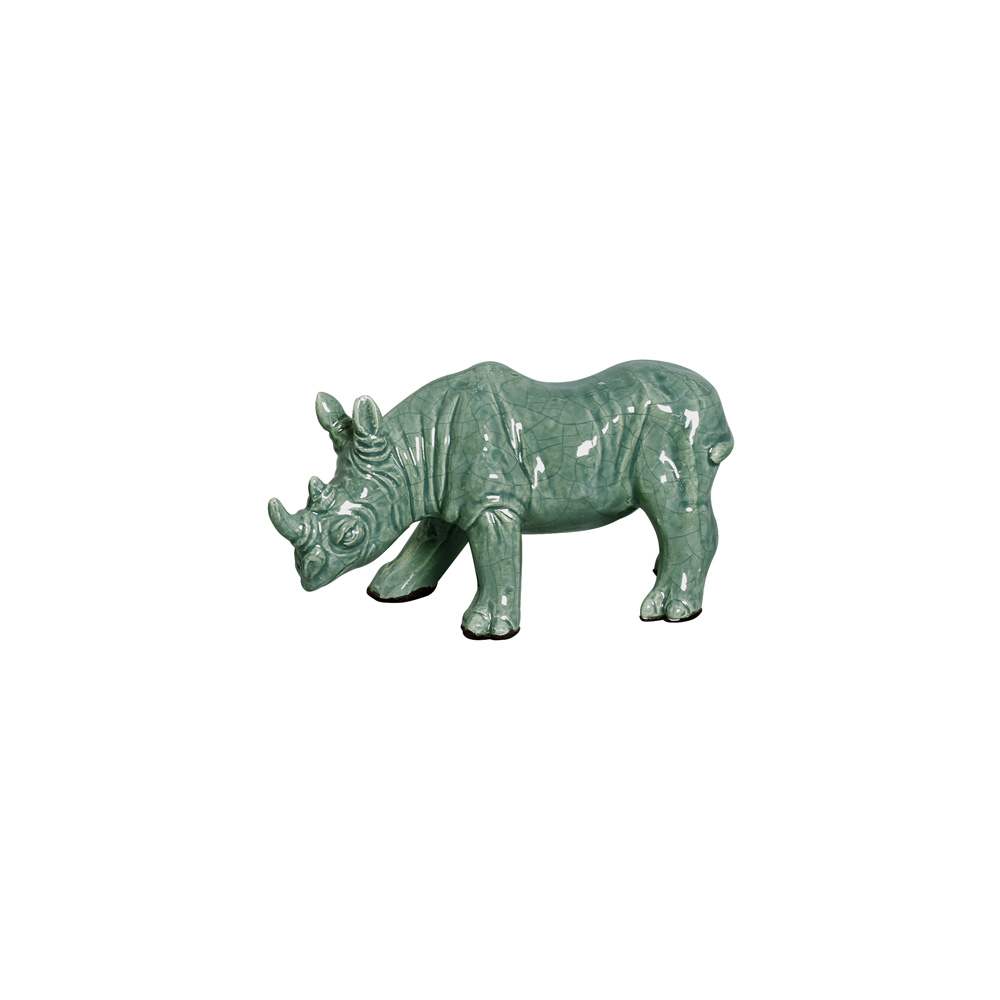 RINOCERONTE VERDE FOLHA -  Objetos para Decoração em cerâmica - 