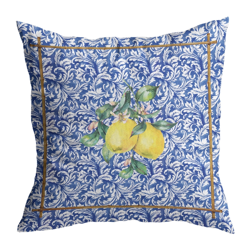 ALMOFADA LIMONCELLO FUNDO AZUL -  Complementos - 