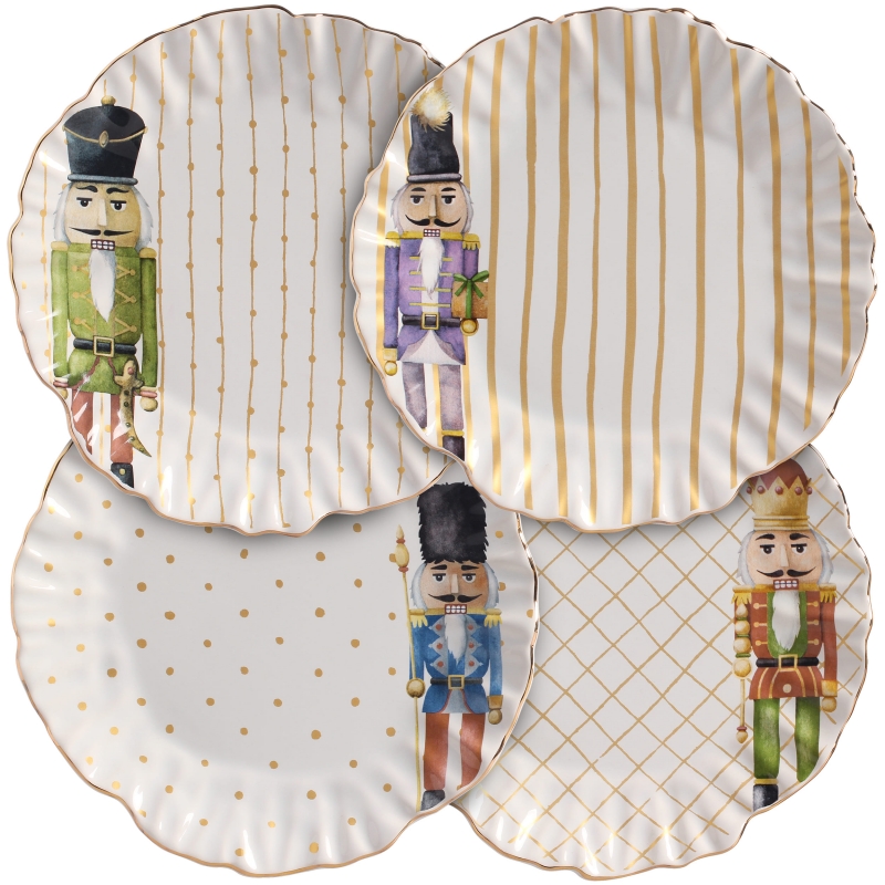CONJ. 4 PRATOS RASO NUTCRACKER - Linha Nutcracker - 