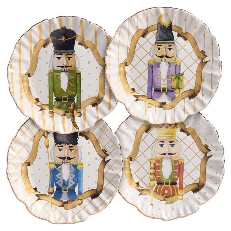 CONJ. 4 PRATOS SOBREMESA NUTCRACKER - Linha Nutcracker - 