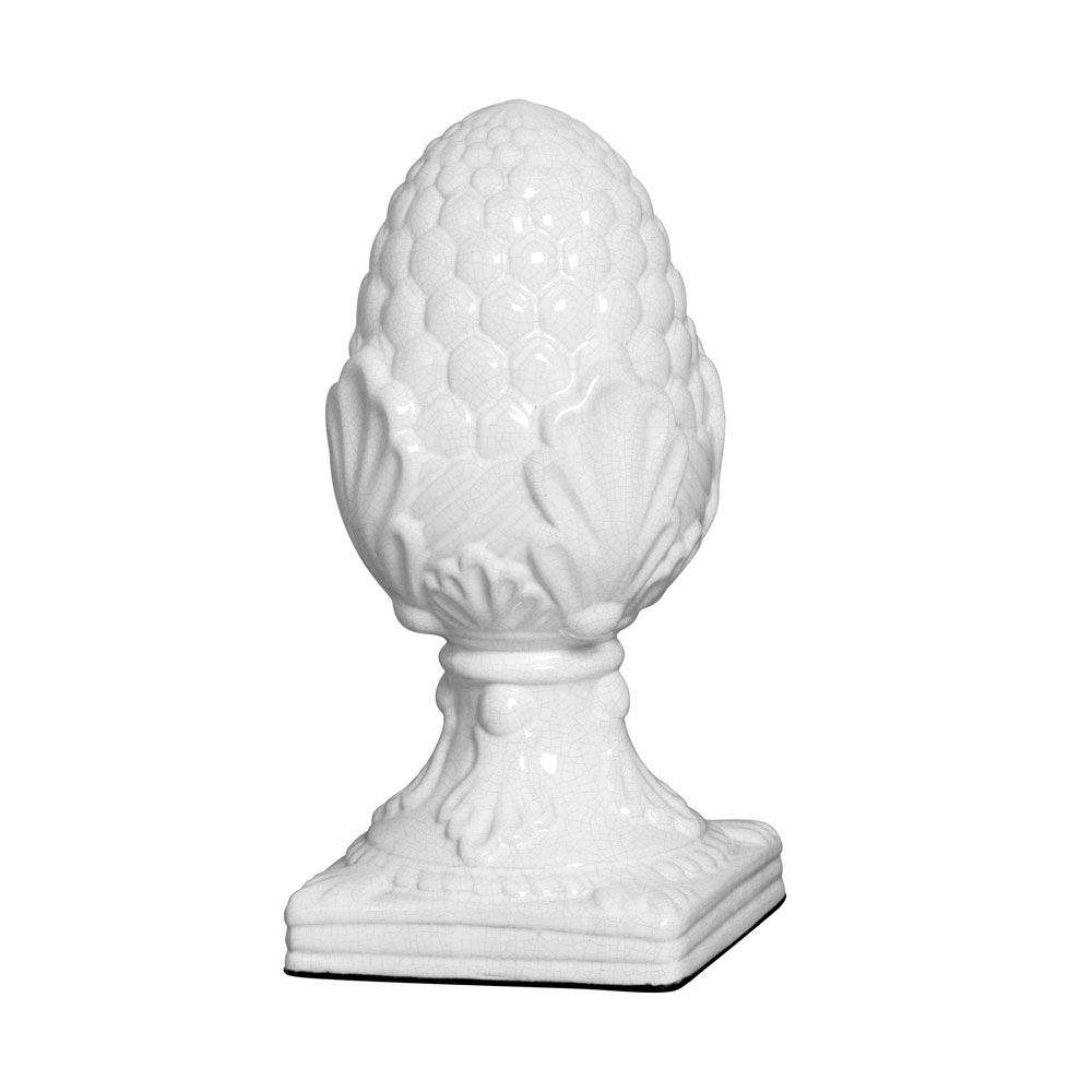 PINHA PEQ BRANCO BRILHO -  Objetos para Decoração em cerâmica - 