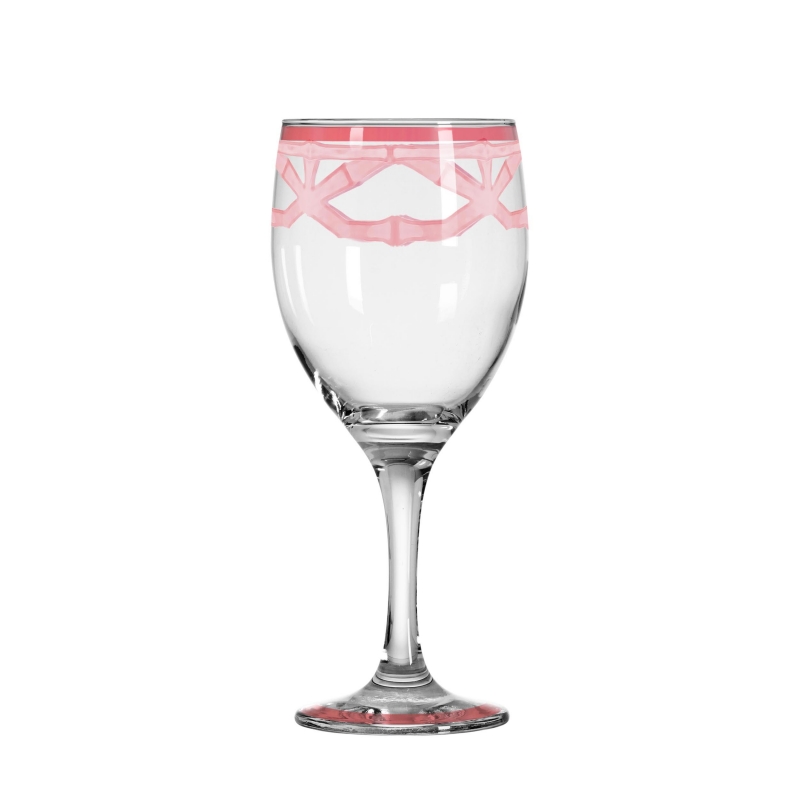 TACA DE VINHO BAMBOO PRINT ROSA - Linha Bamboo Print - 