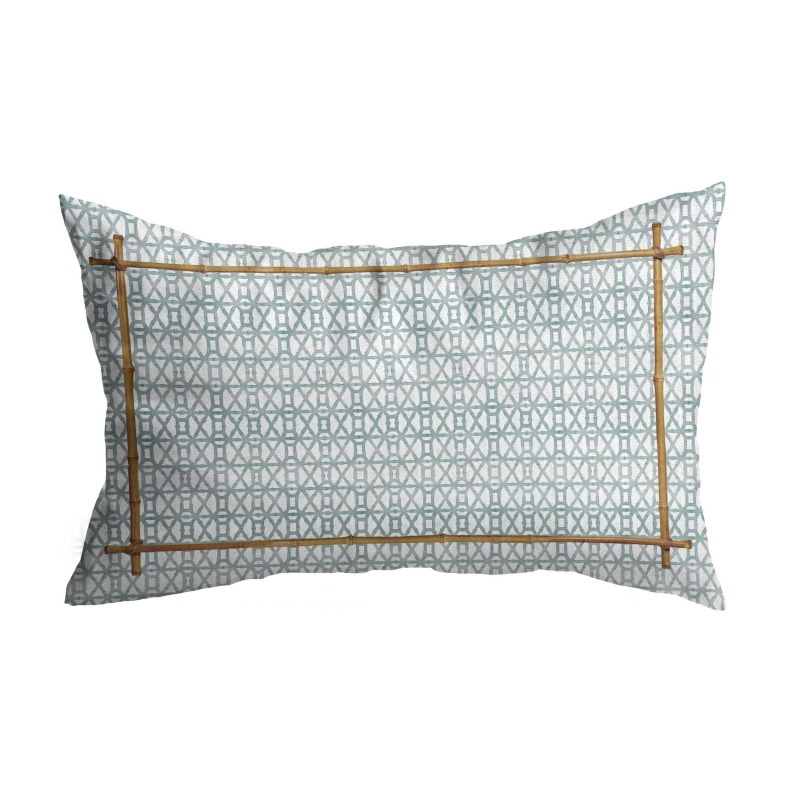 ALMOFADA RIM BAMBOO PRINT CELADON - Linha Bamboo Print - 