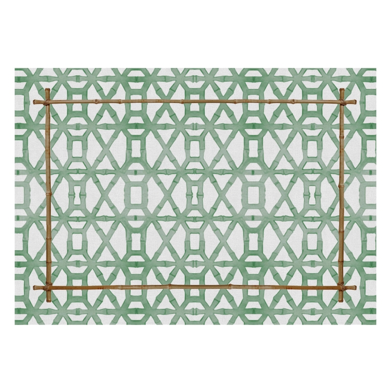 CONJ. JOGO AMERICANO BAMBOO PRINT VERDE - Linha Bamboo Print - 