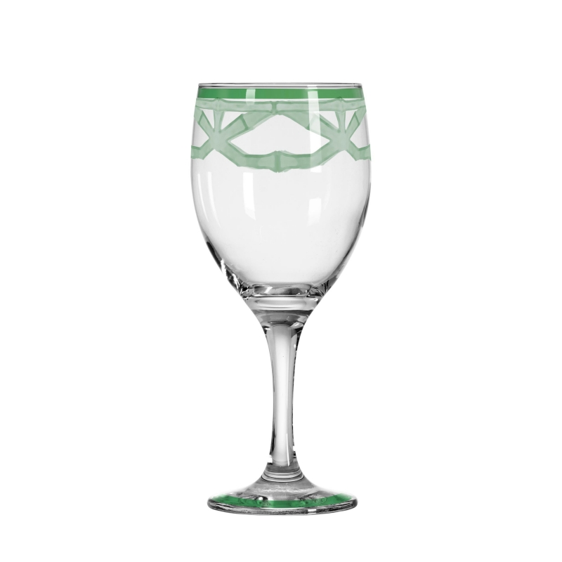 TACA DE VINHO BAMBOO PRINT VERDE - Linha Bamboo Print - 