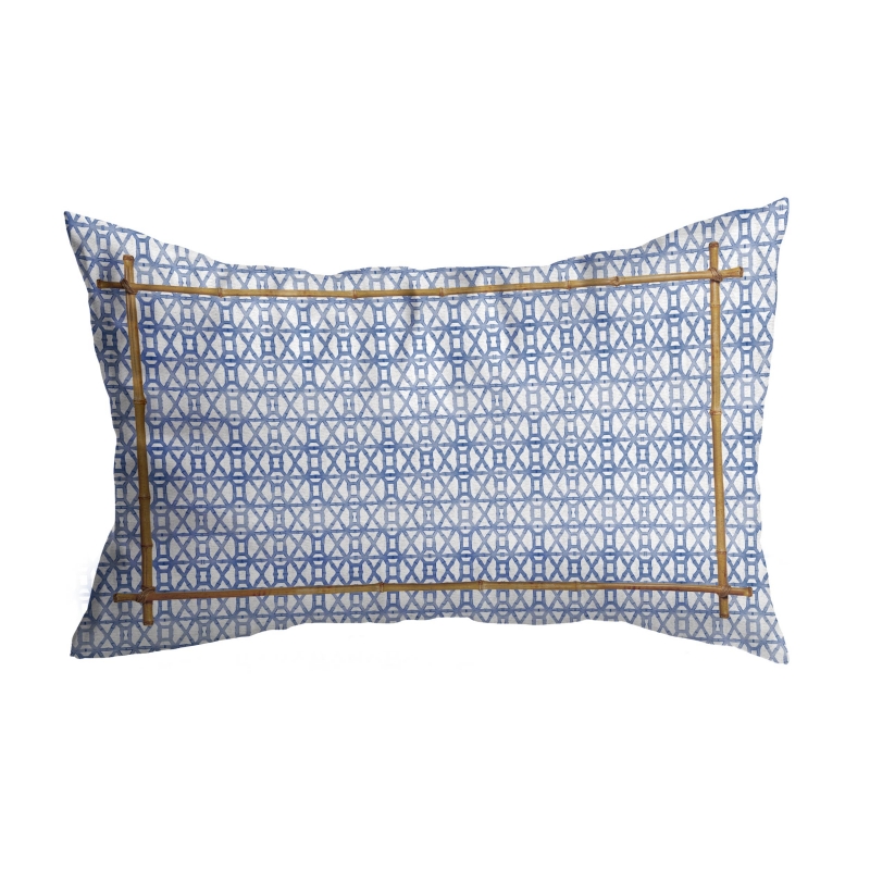 ALMOFADA RIM BAMBOO PRINT AZUL - Linha Bamboo Print - 