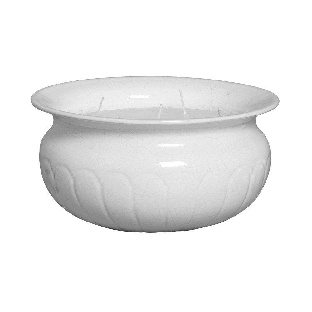 CACHEPOT REDONDO TACA C/VELA G BRANCO -  Cachepot - 