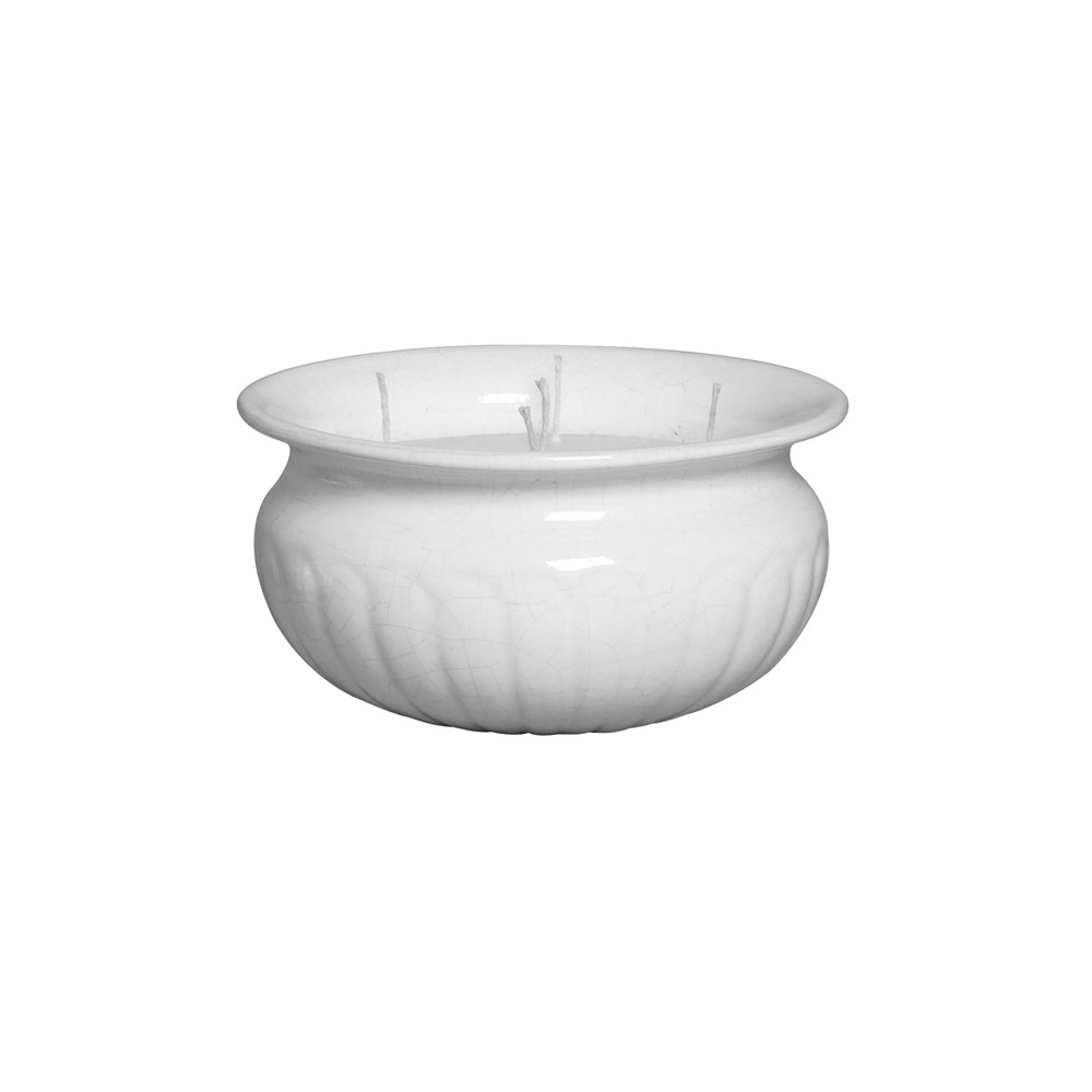 CACHEPOT REDONDO TACA C/VELA M BRANCO -  Cachepot - 