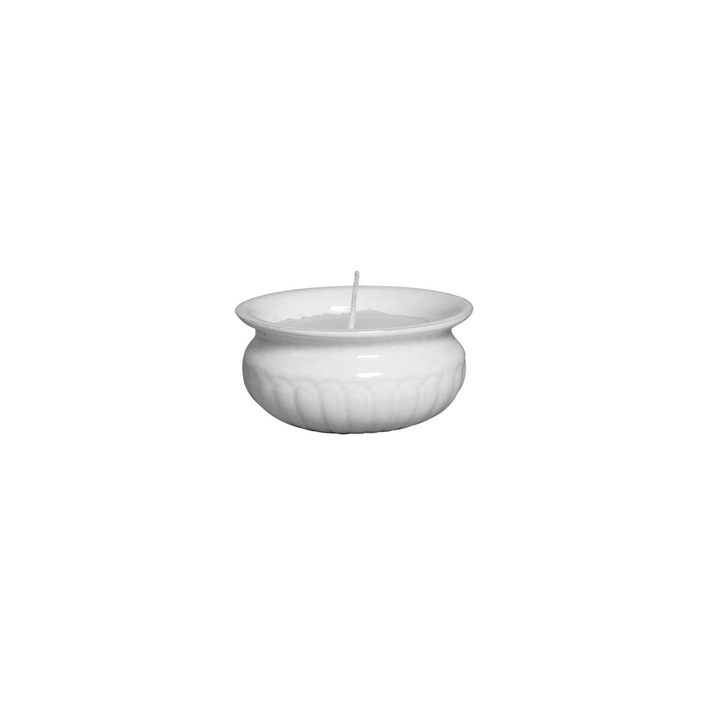 CACHEPOT REDONDO TACA C/VELA P BRANCO -  Cachepot - 