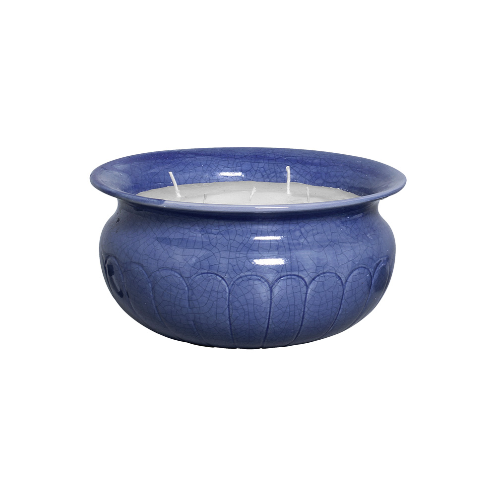 CACHEPOT REDONDO TACA C/VELA G AZUL NOVO -  Cachepot - 