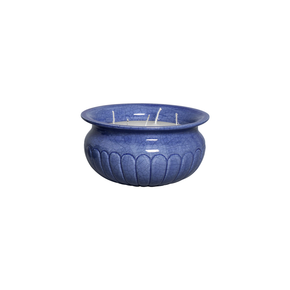 CACHEPOT REDONDO TACA C/VELA M AZUL NOVO -  Cachepot - 