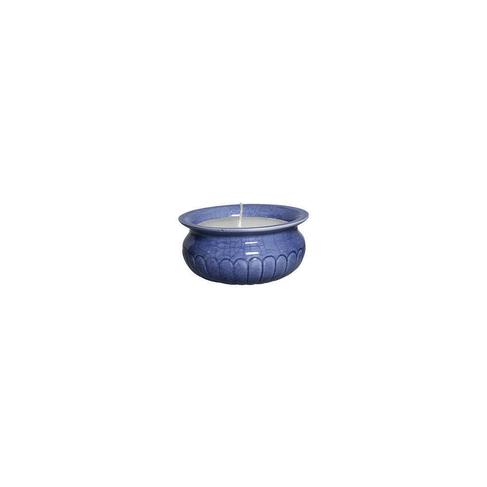 CACHEPOT REDONDO TACA C/VELA P AZUL NOVO -  Cachepot - 