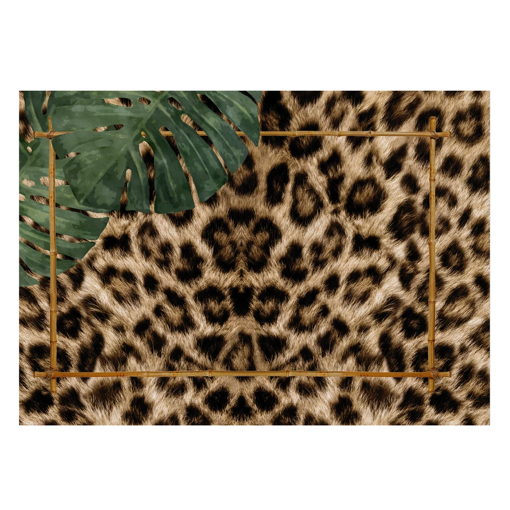 CONJ. JOGO AMERICANO ANIMAIS ONÇA - Linha Animal Print Onça - 