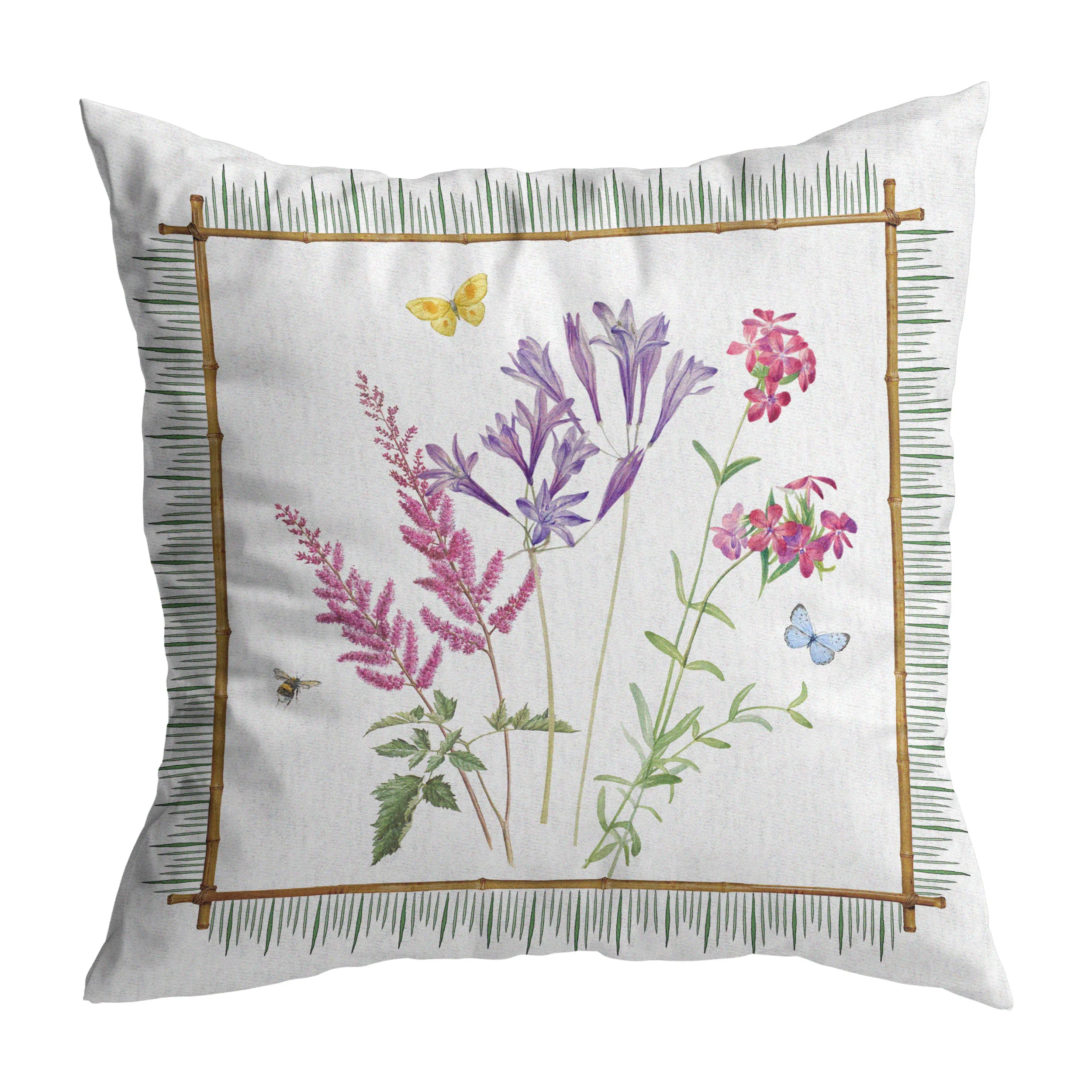 ALMOFADA WILD FLOWERS BORBOLETA AMARELA - Linha Wild Flowers - 