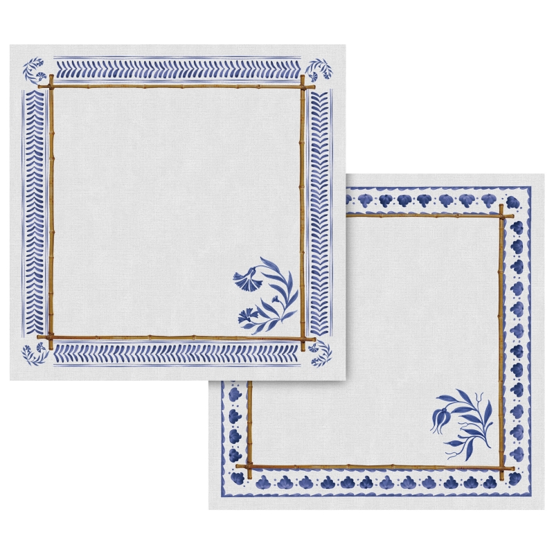 CONJ. GUARDANAPO COLORFUL HANDMADE AZUL - Linha Colorful Handmade - 