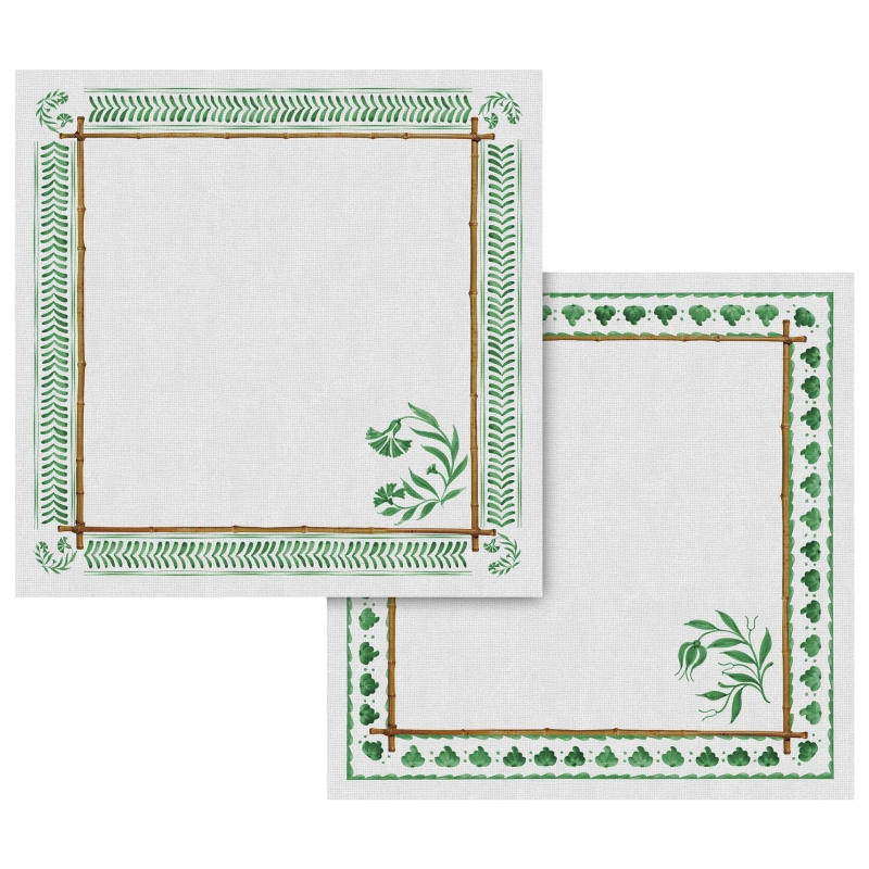 CONJ. GUARDANAPO COLORFUL HANDMADE VERDE - Linha Colorful Handmade - 