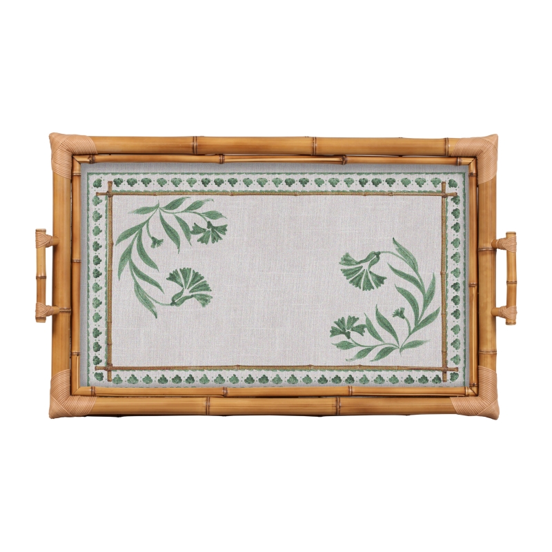 BANDEJA BAMBU DUPLA COLORFUL HANDMADE VERDE GG - Linha Colorful Handmade - 