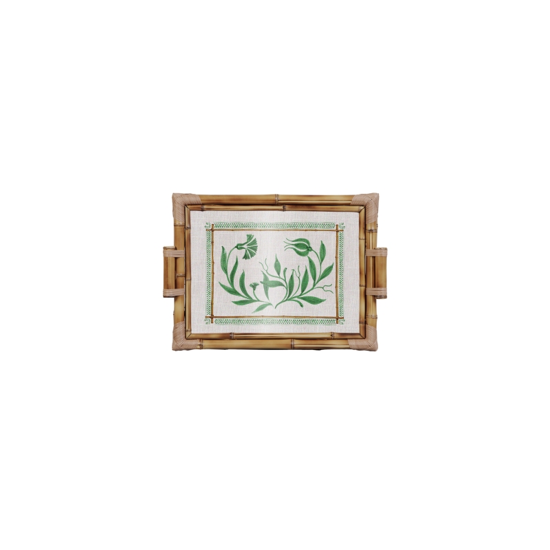 BANDEJA BAMBU DUPLA COLORFUL HANDMADE VERDE M - Linha Colorful Handmade - 