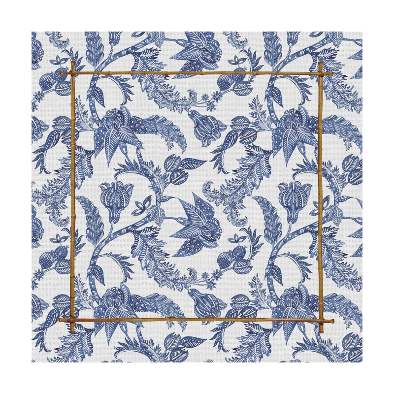 CONJ. GUARDANAPO FLOWER'S PRINT AZUL - Linha Flower's Print - HD - 