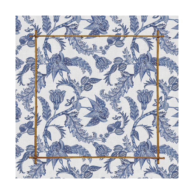 CONJ. GUARDANAPO FLOWER'S PRINT AZUL - Linha Flower's Print - HD - 