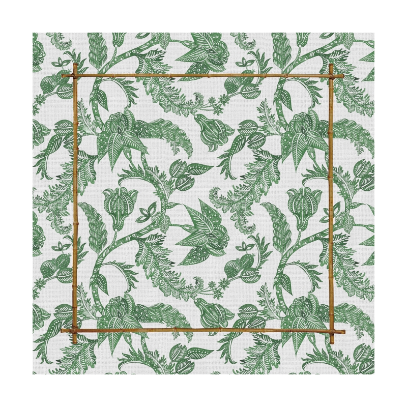 CONJ. GUARDANAPO FLOWER'S PRINT CELADON - Linha Flower's Print - HD - 