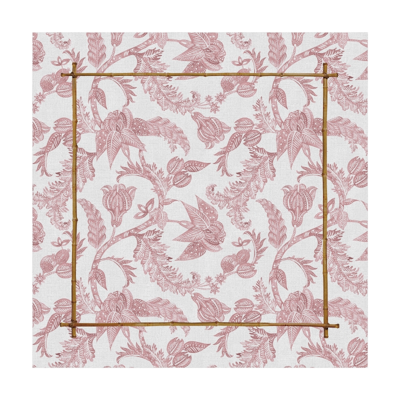 CONJ. GUARDANAPO FLOWER'S PRINT ROSA - Linha Flower's Print - HD - 