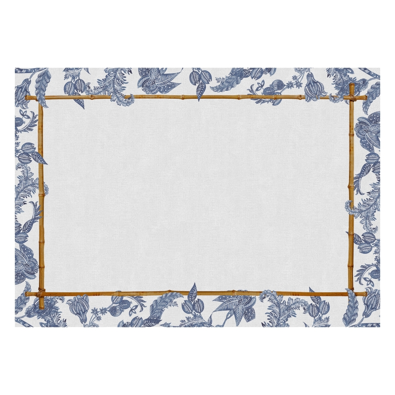 CONJ. JOGO AMERICANO FLOWER'S PRINT AZUL - Linha Flower's Print - HD - 